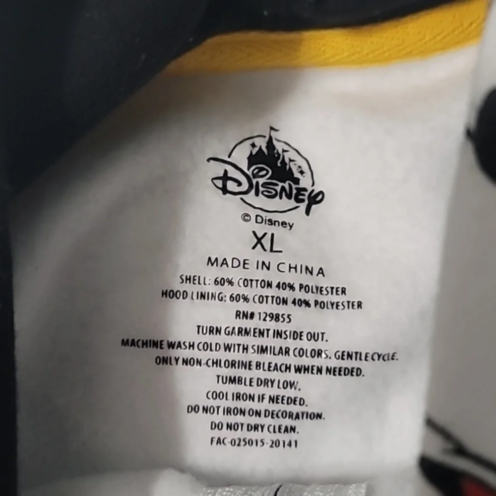 Disney Classic Disney Characters White With Black Trim Hoodie Men's XL NWOT Cond